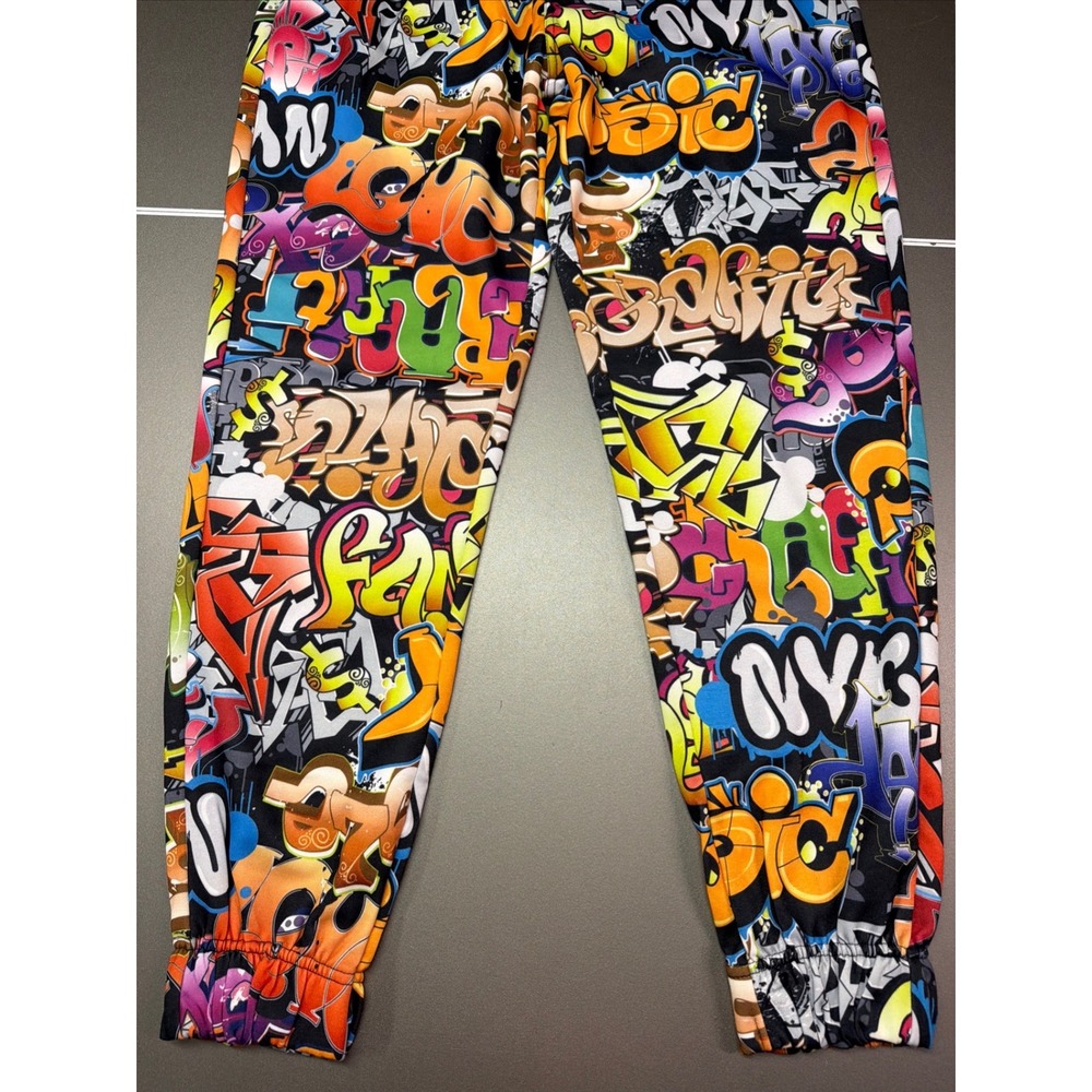 Fresh Hoods Graffiti Art Joggers Mens Medium Multi Color Streetwear Sweatpants